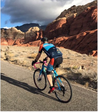 Road bike rider on the Red Rock Scenic Loop