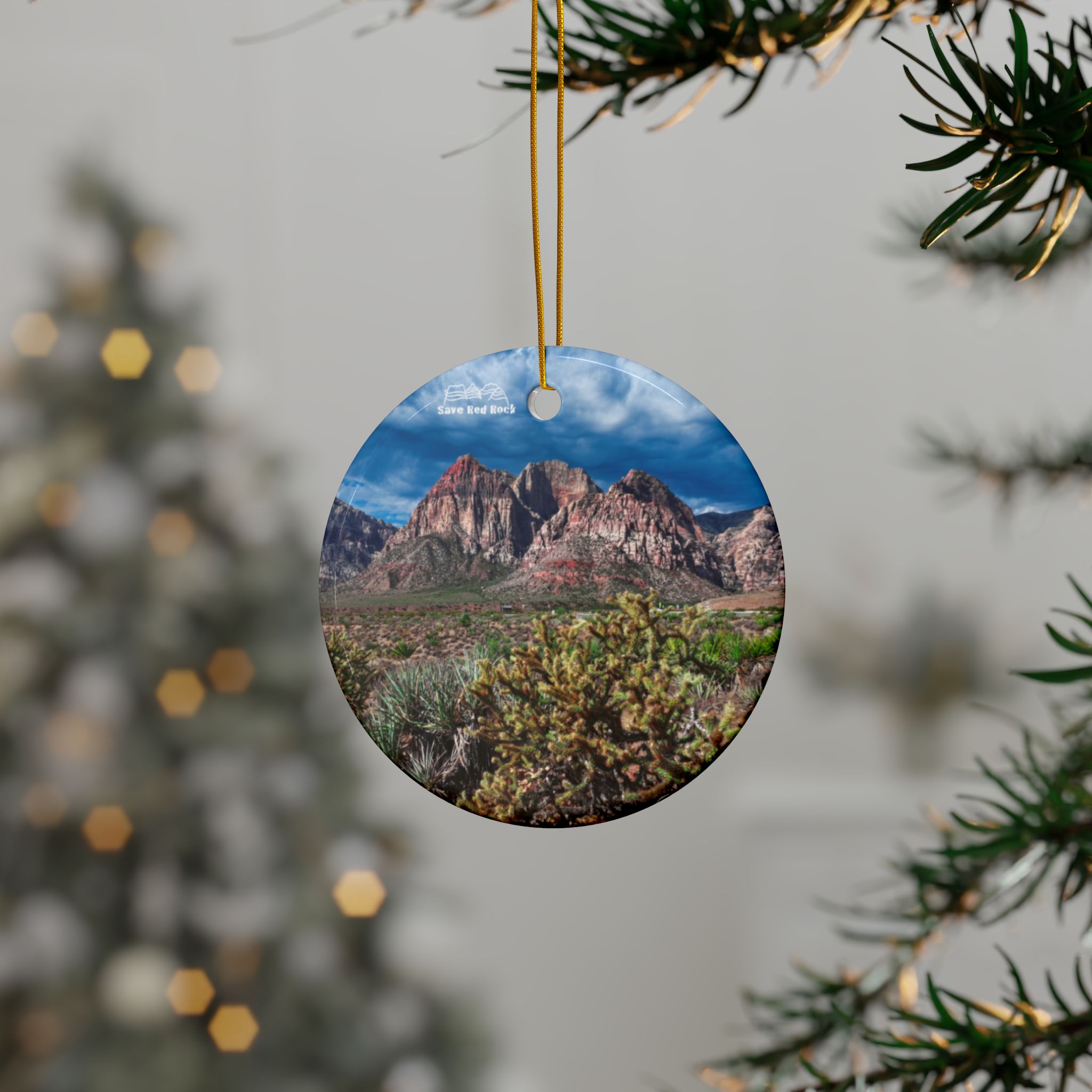 "Red Rock Storm" Ceramic Ornament